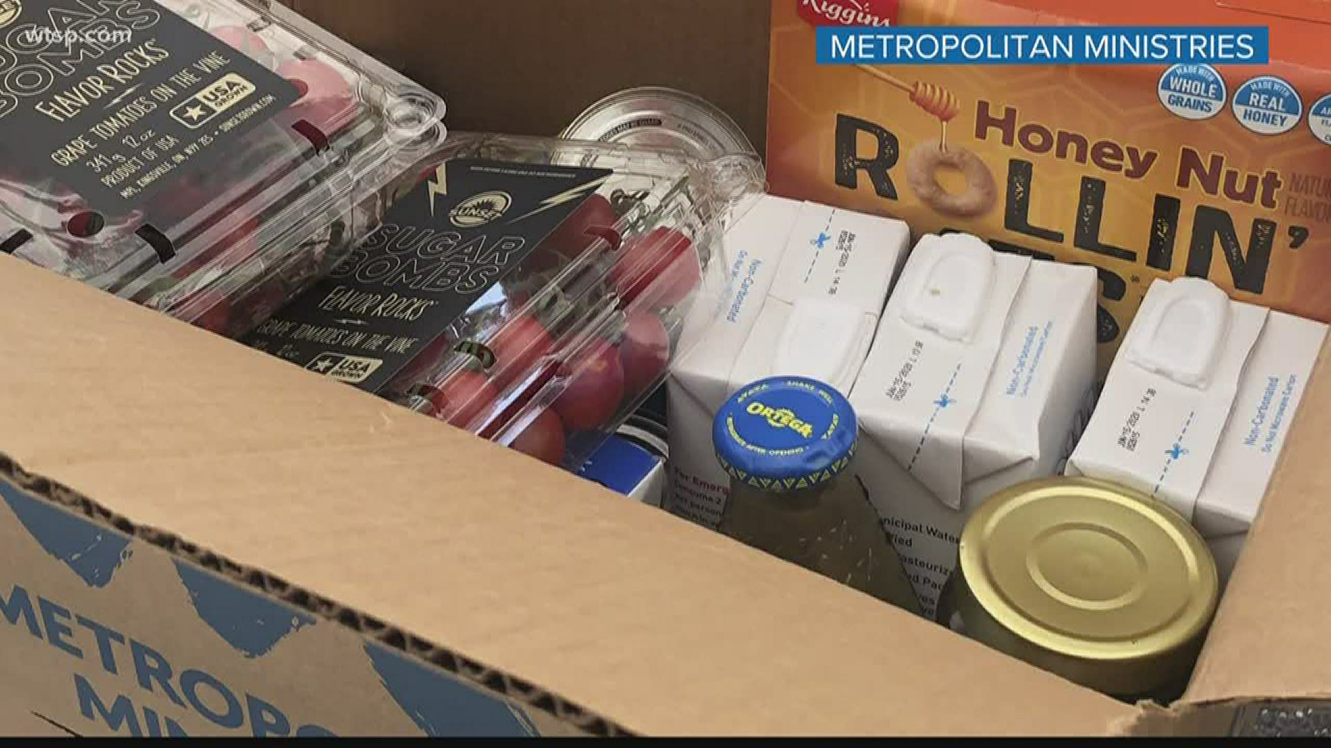 Metropolitan Ministries was one of the local food assistance programs asking for canned good donations Saturday morning.