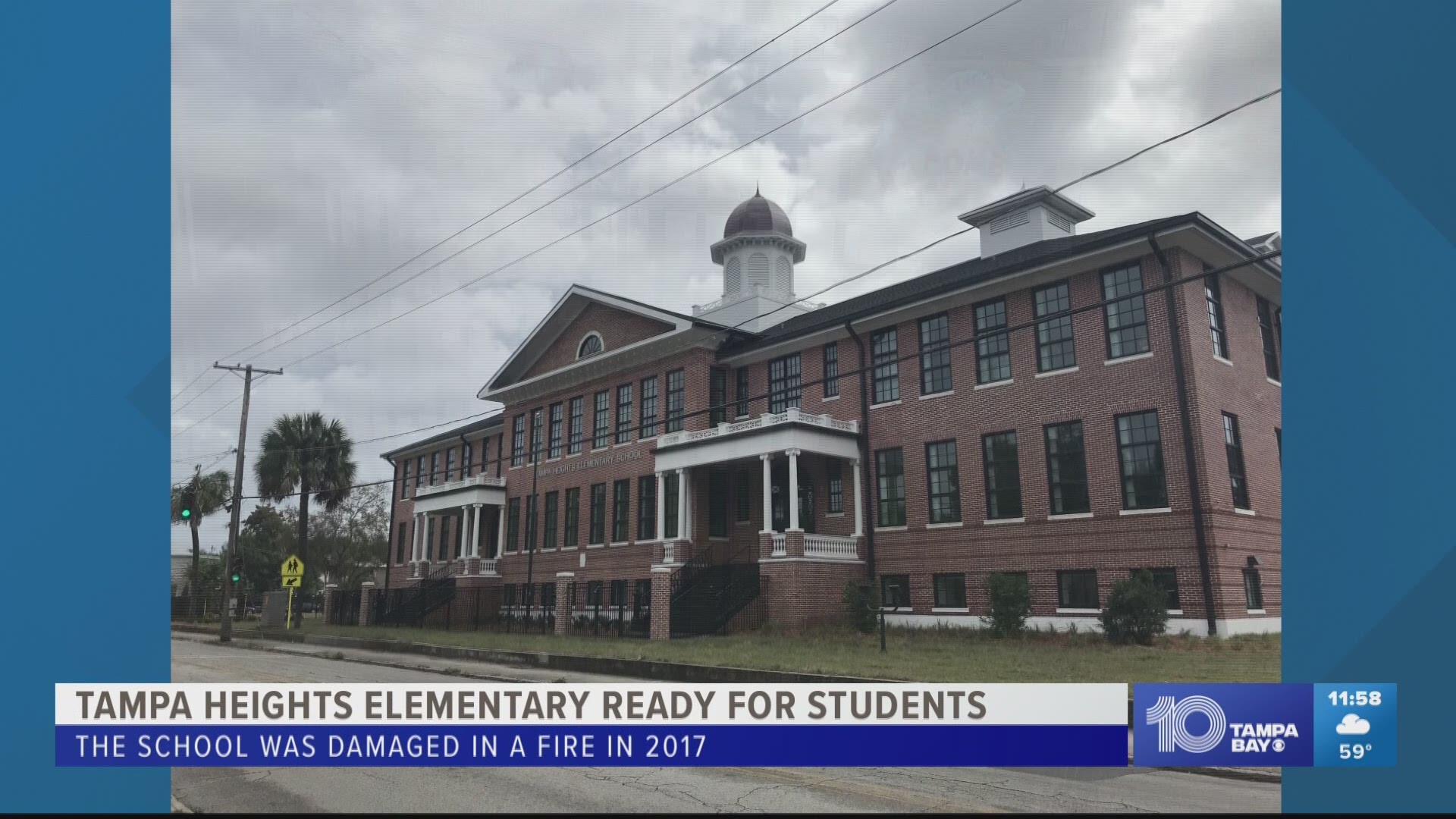 The original school was destroyed in 2017 after a fire broke out following Hurricane Irma.