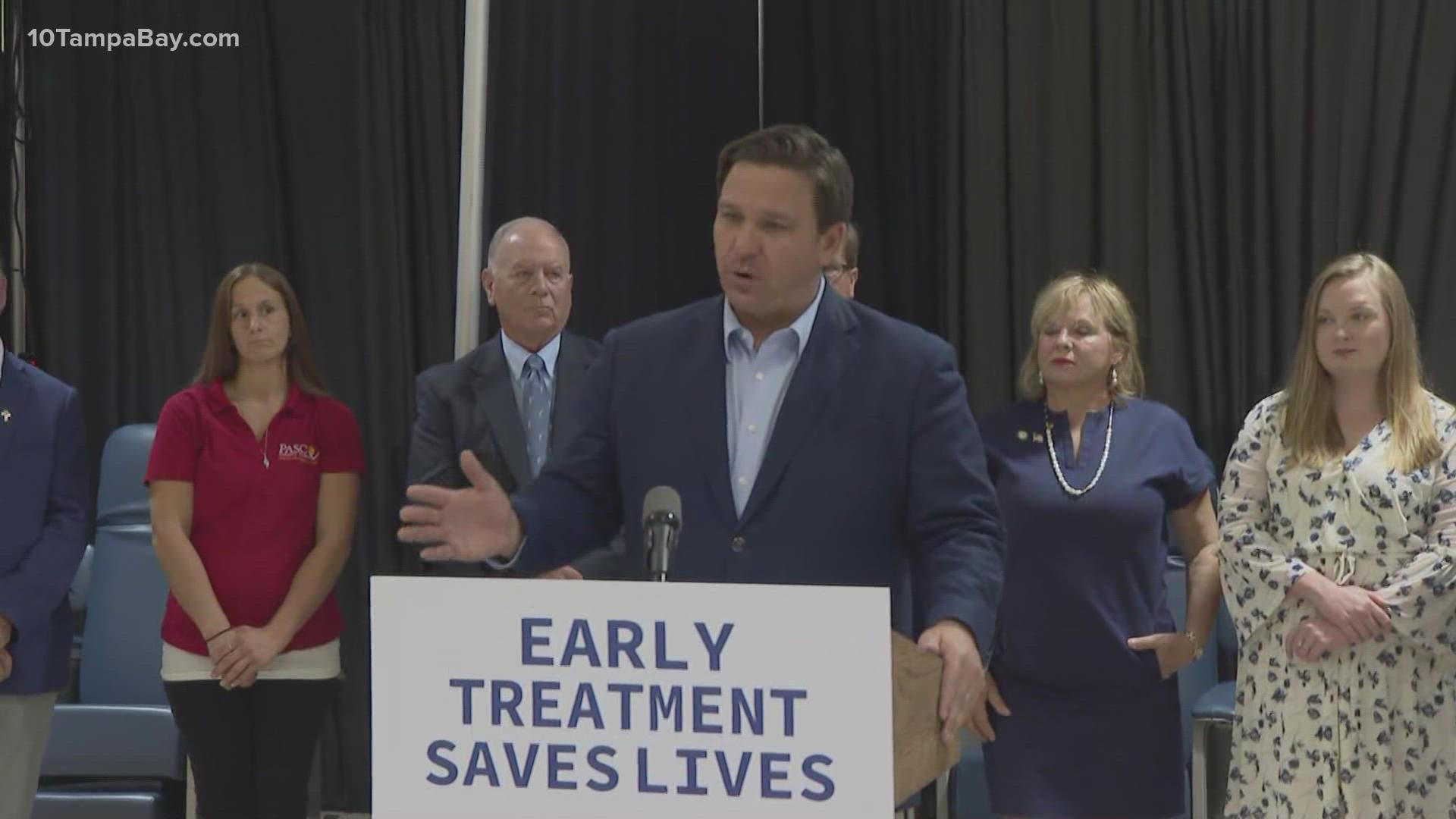 Gov. DeSantis announced the opening of a new monoclonal antibody site in Pasco County Thursday.