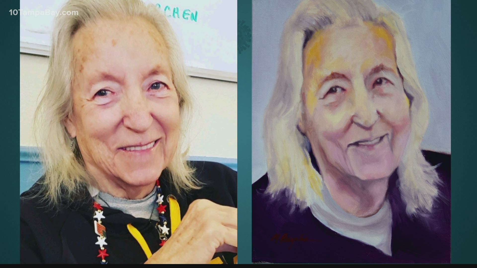 She found a way to turn her helplessness into art. The professional painter is healing heartache stroke by stroke with her oil paintings.