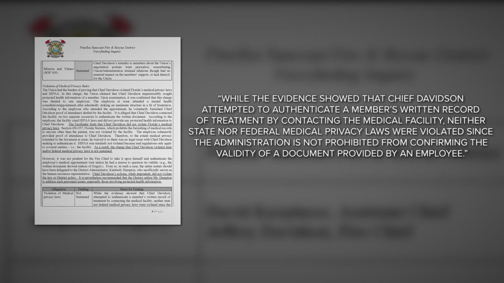 Chief Jeffrey Davidson had a bevy of accusations against him, including discrimination, violating health policies and financial mismanagement.