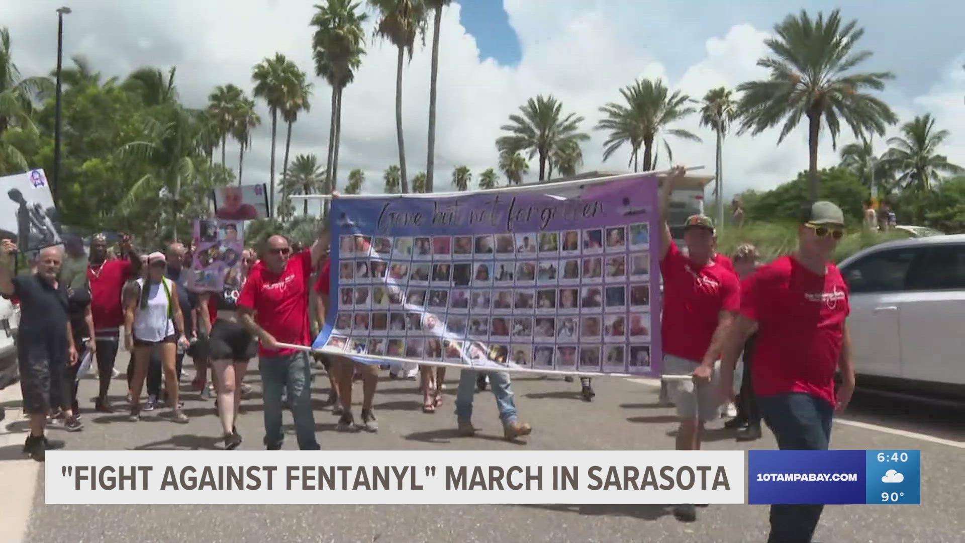 The event kicked off with a march along the Ringling Causeway Bridge.