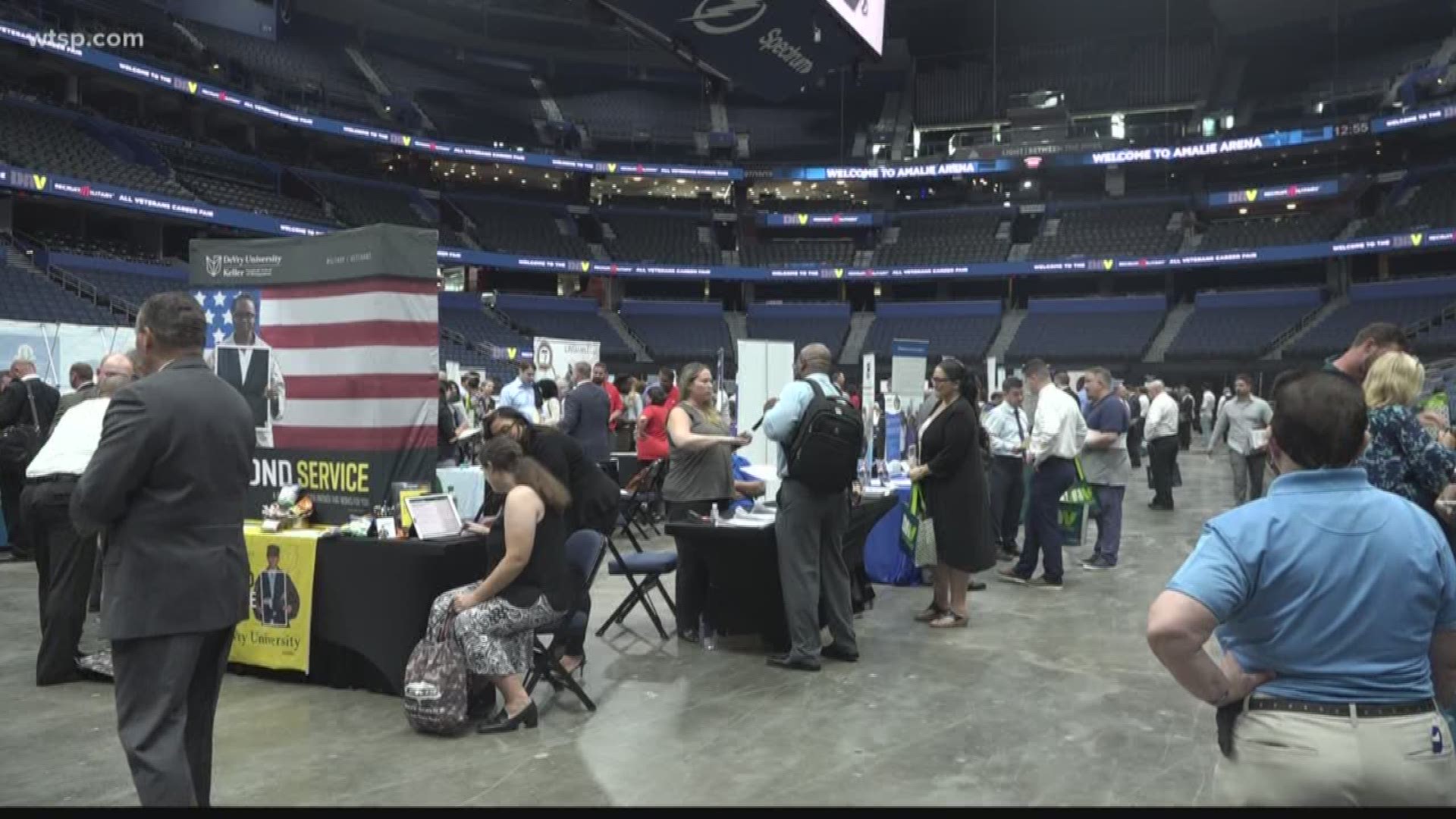 RecruitMilitary is hosting a job fair for veterans Thursday from 11am-3pm at Amalie Arena, featuring more than 90 employers ready to hire.

The event is free and welcomes all veterans, military spouses, transitioning military, National Guard members, and Reservists.

The organization is teaming up with Disabled American Veterans not only to help vets find work but to focus on the more than 600,000 military spouses in the United States who are unemployed or underemployed in their professional careers.