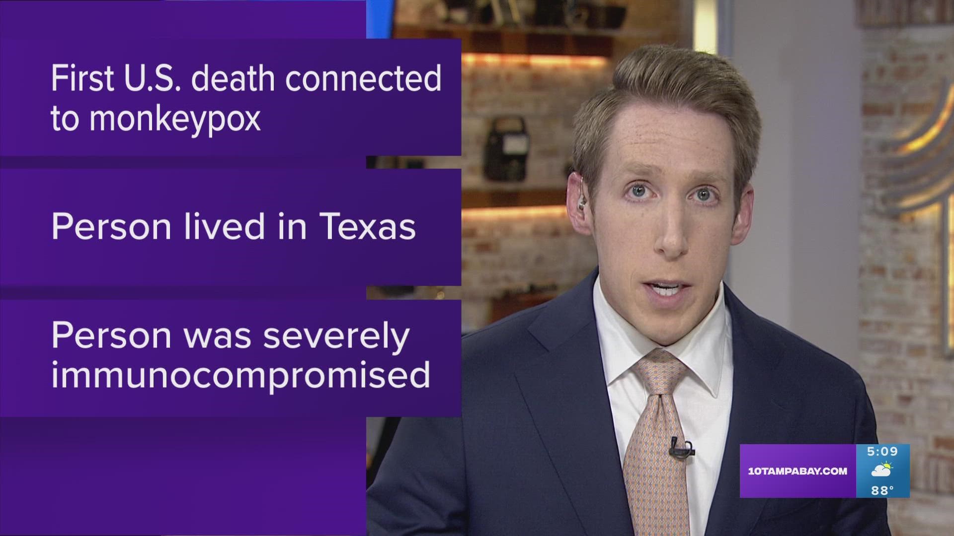 The adult person lived in Harris County who was severely immunocompromised, the Texas Department of State Health Services said.