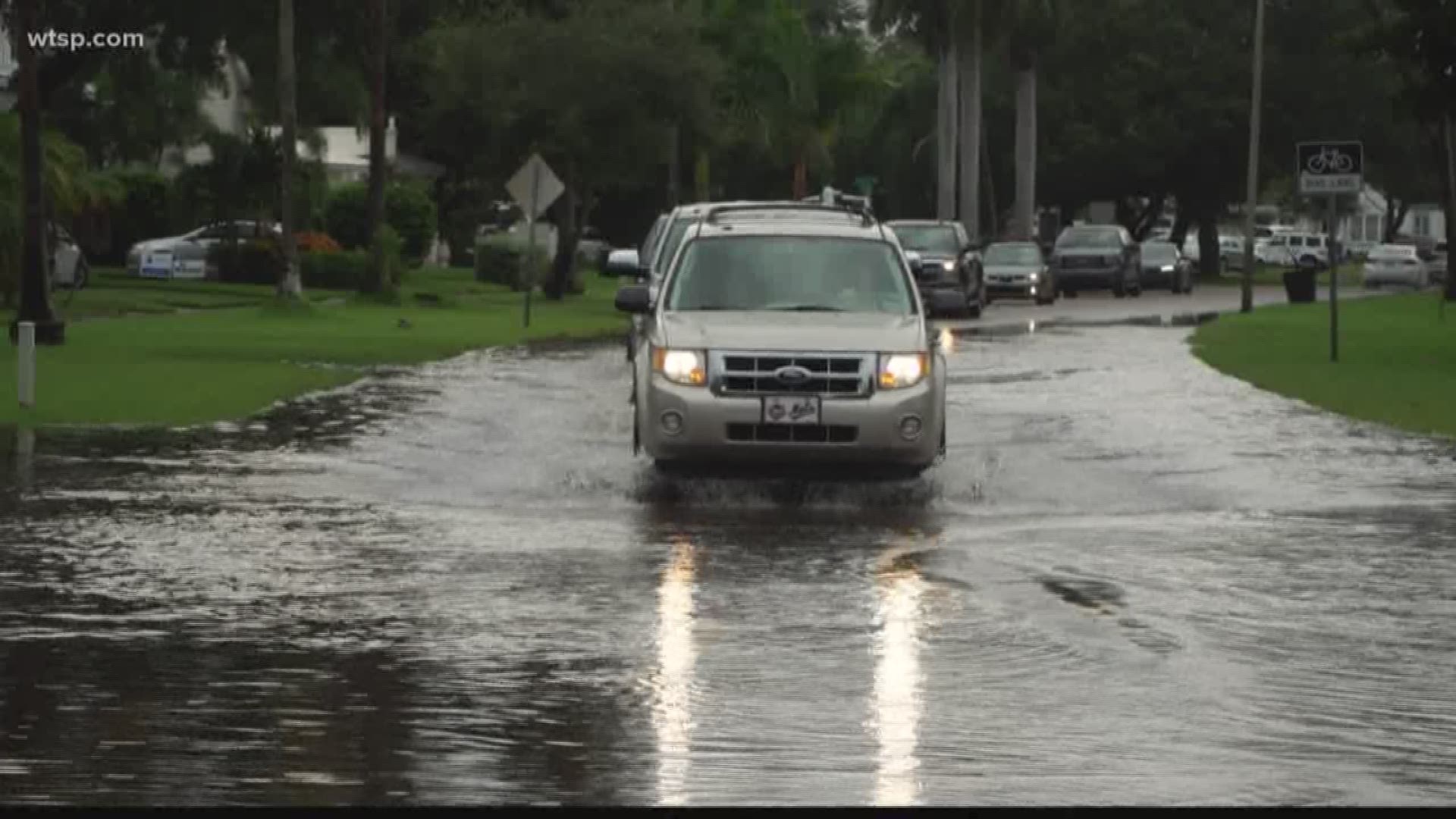 Patricia Ford has lived here a decade and says the intersection of Appian Way and Snell Isle Boulevard. has always been a problem spot, but she's never seen flooding like this here. 

"People have been rescued from their cars, it's been up to the doors, it's unusual," Ford said. https://on.wtsp.com/2OXmTXJ