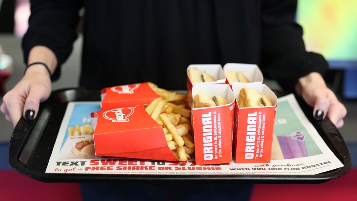 Krystal experiments with allyoucaneat sliders, fries