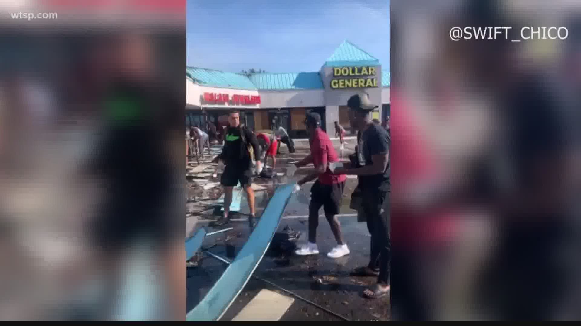 People are offering to help do what they can to clean up following looting, fires and other damage to businesses near University Mall.