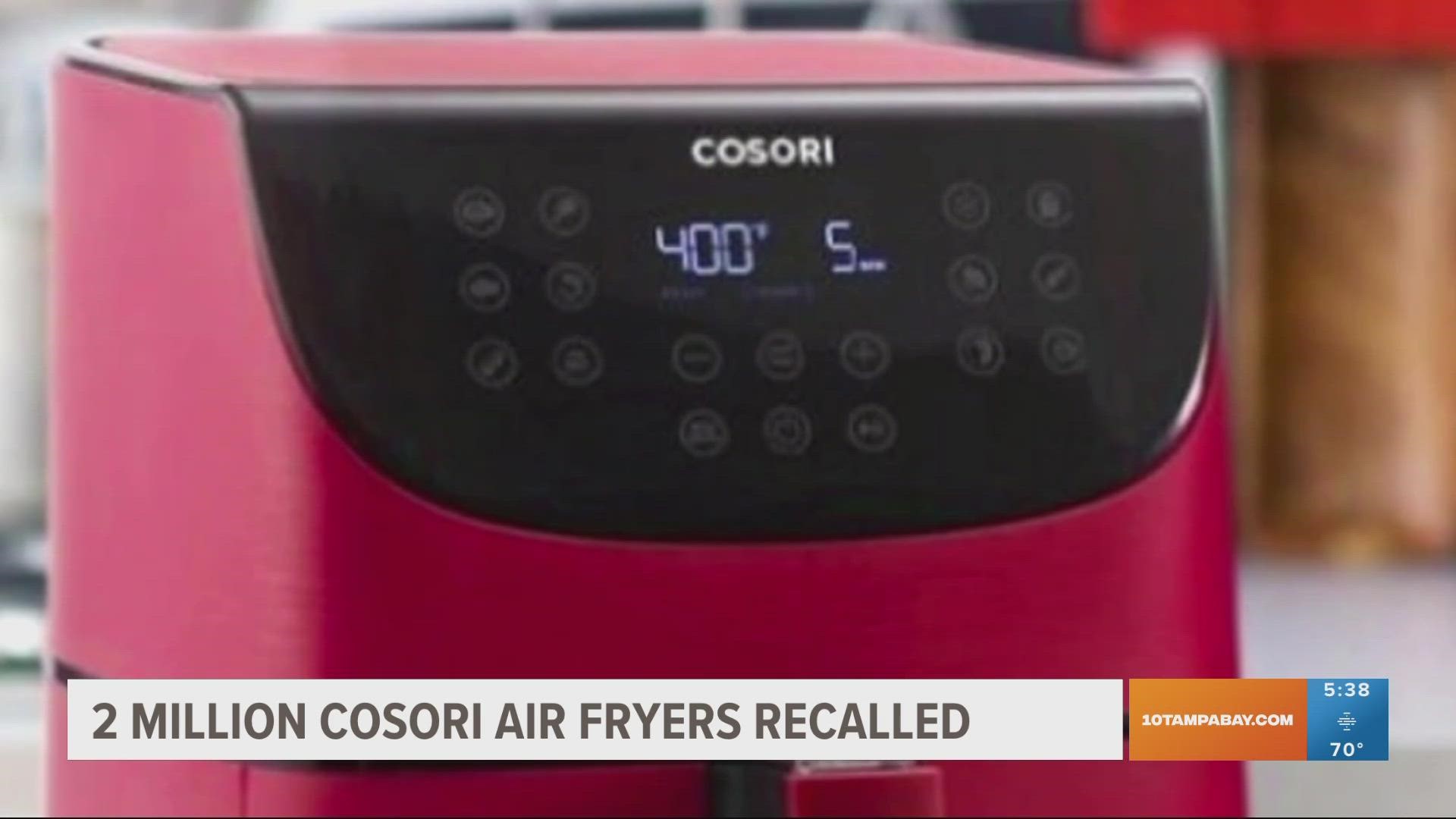 2M Cosori air fryers recalled over fire, burn hazards