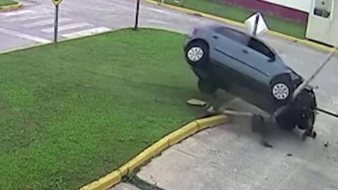 Driving test gone wrong: Video of woman crashing into lamp post goes viral