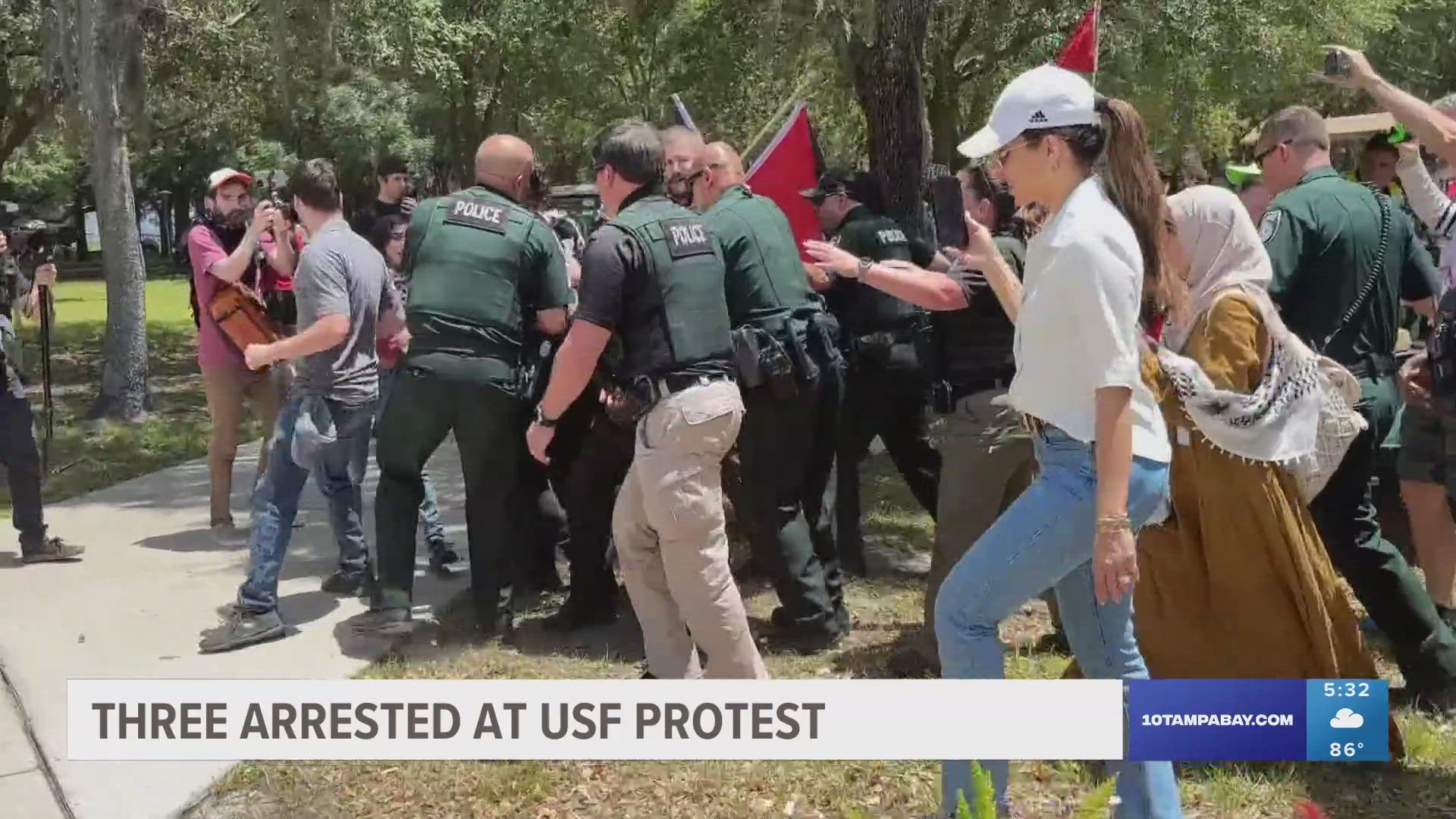 The arrests include one student, one employee and an individual not affiliated with the university.