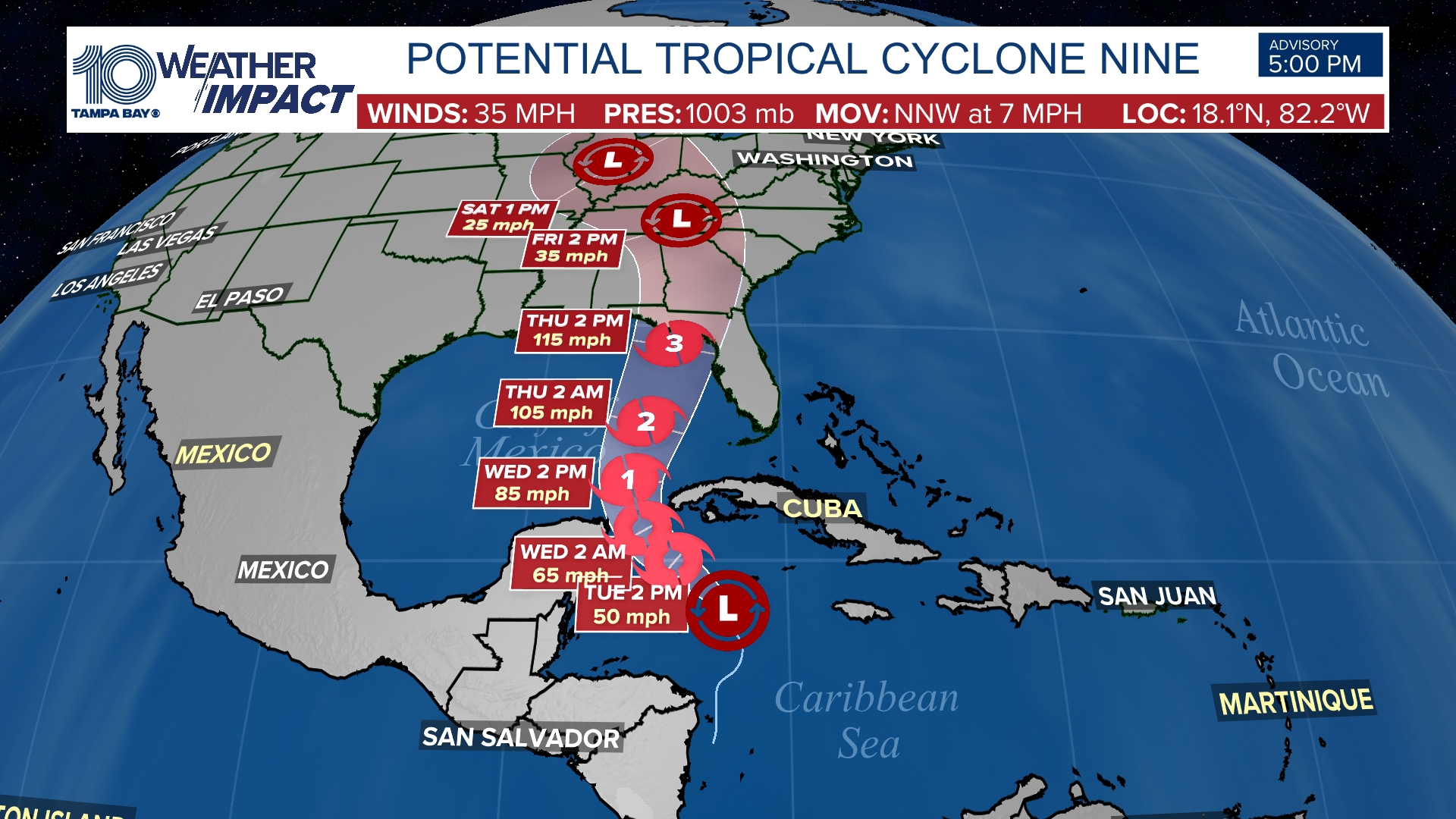 WATCH LIVE: Here is the latest on spaghetti models, forecast cone, watches & warnings out in the tropics.