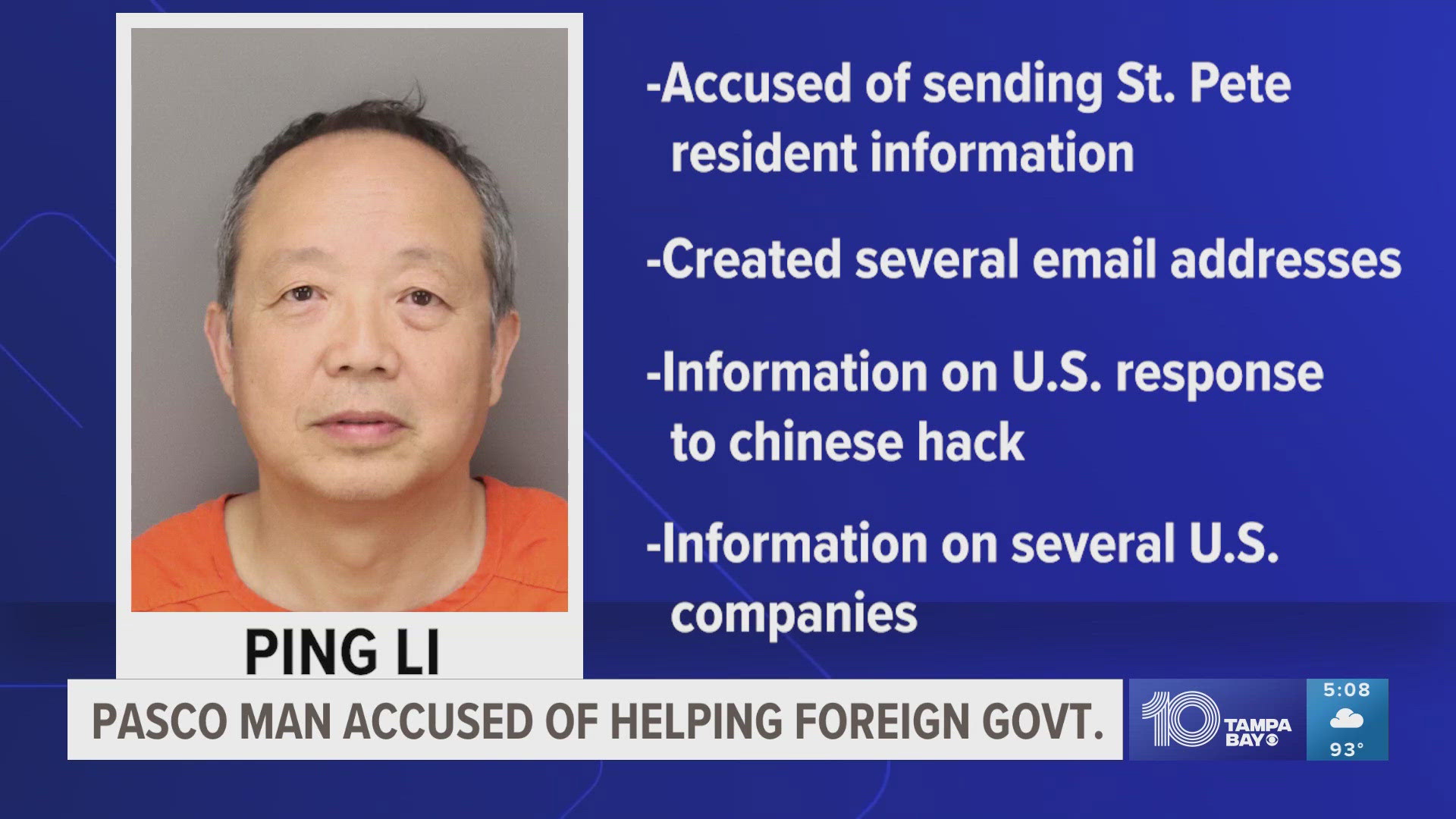 Court documents allege from at least as early as 2012, Ping Li worked to obtain information concerning Chinese dissidents, pro-democracy advocates and more.