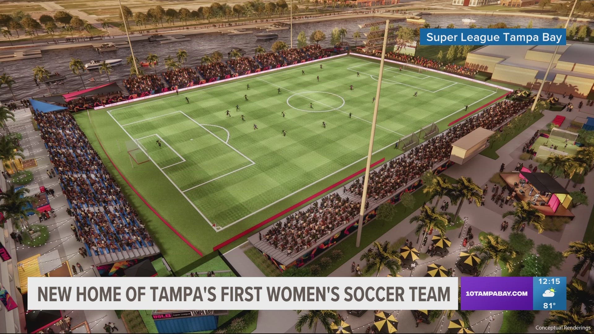The new plans for the soccer stadium were revealed. The first home game is set for August 2024.