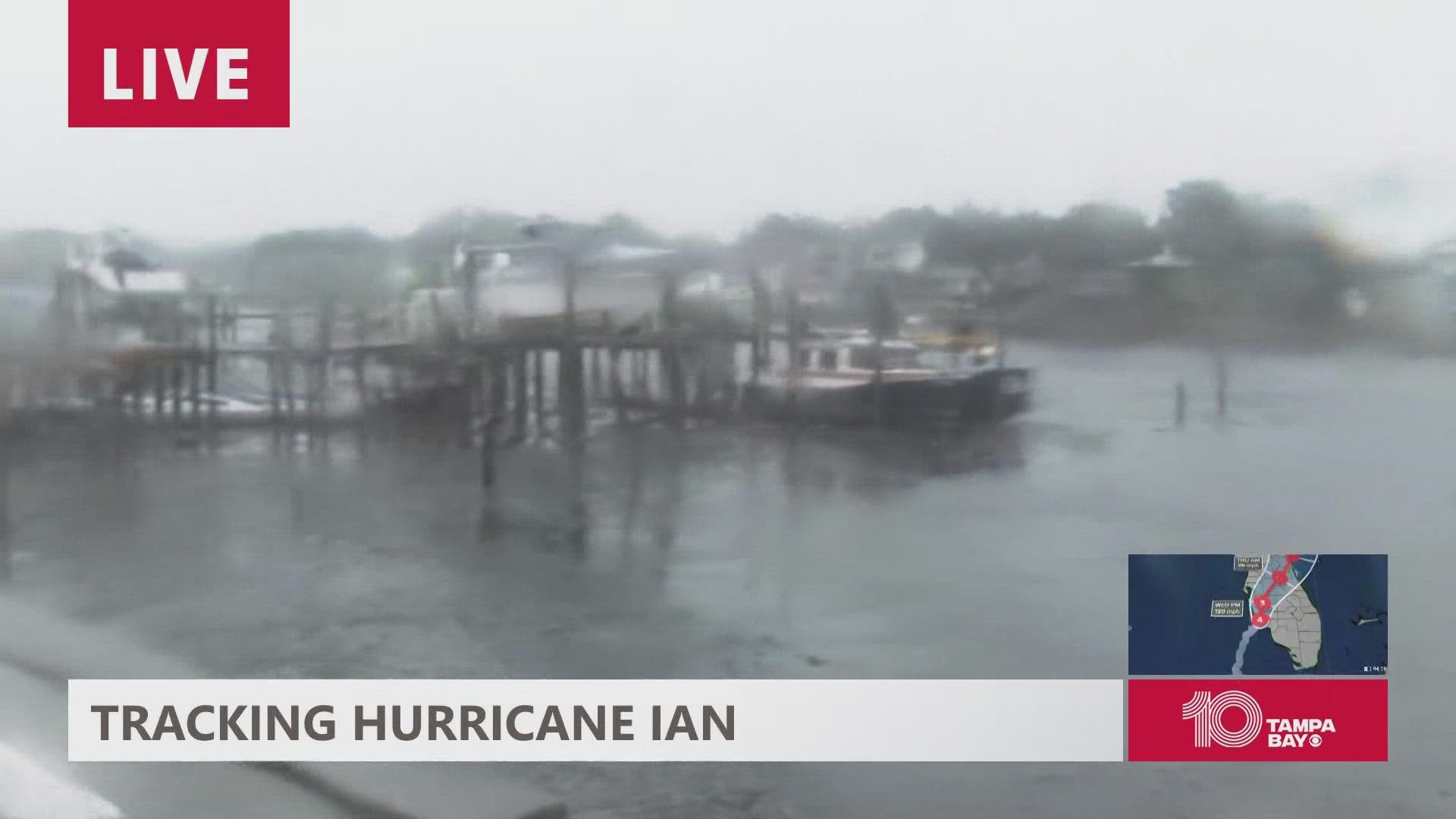 Strong wind gusts and rain are sweeping across the Tampa Bay area.