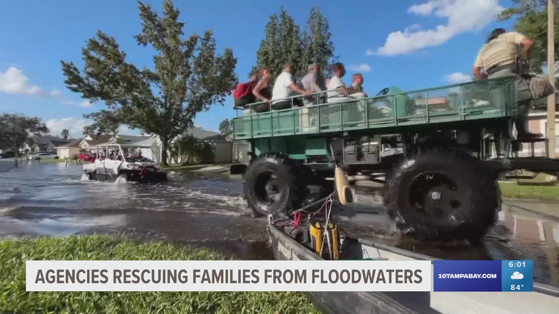 First responders are working to save neighbors in Wesley Chapel as water levels continue to rise.