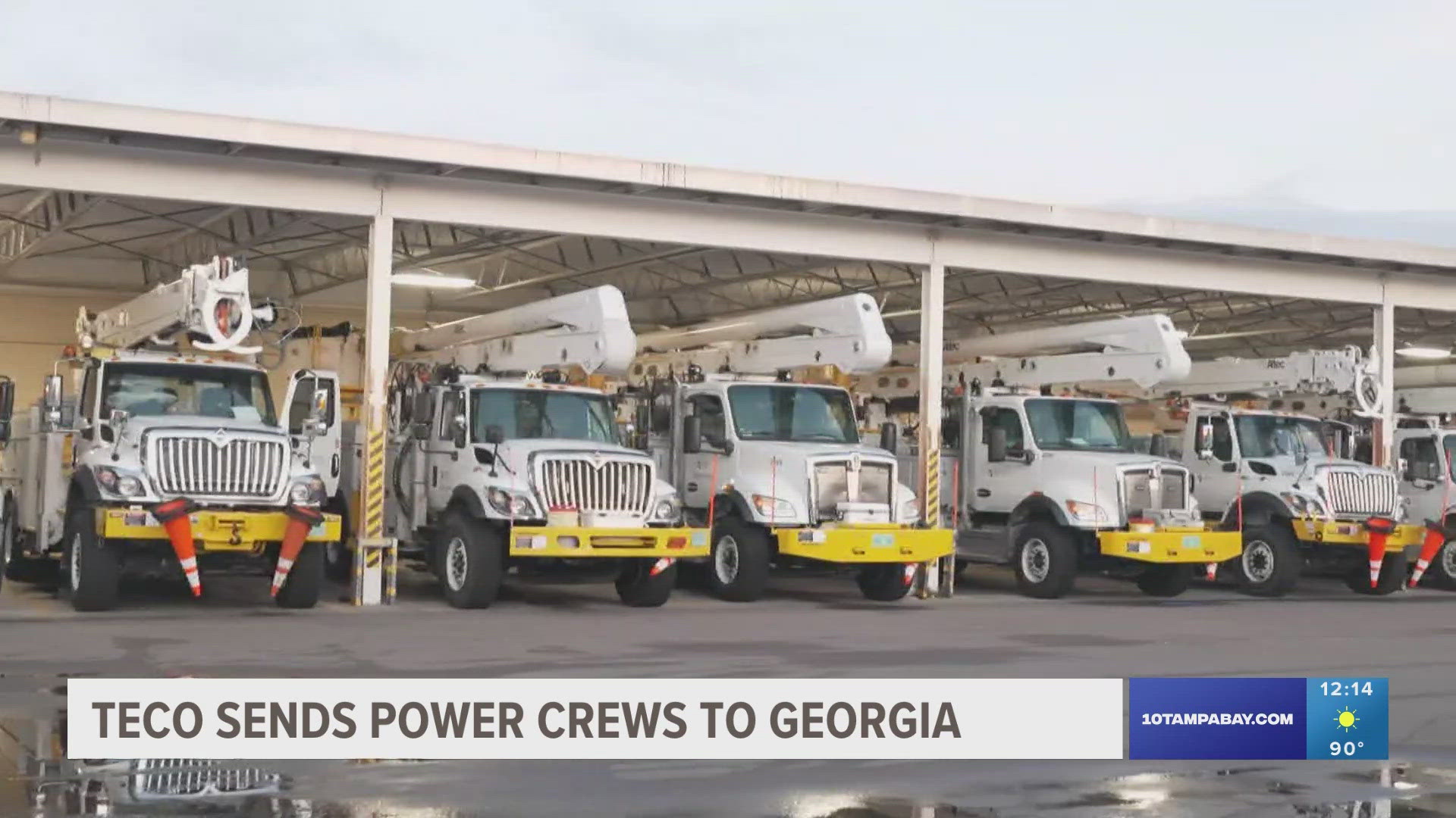 Line workers and contractors from Tampa Electric are on their way to Georgia to help restore power.