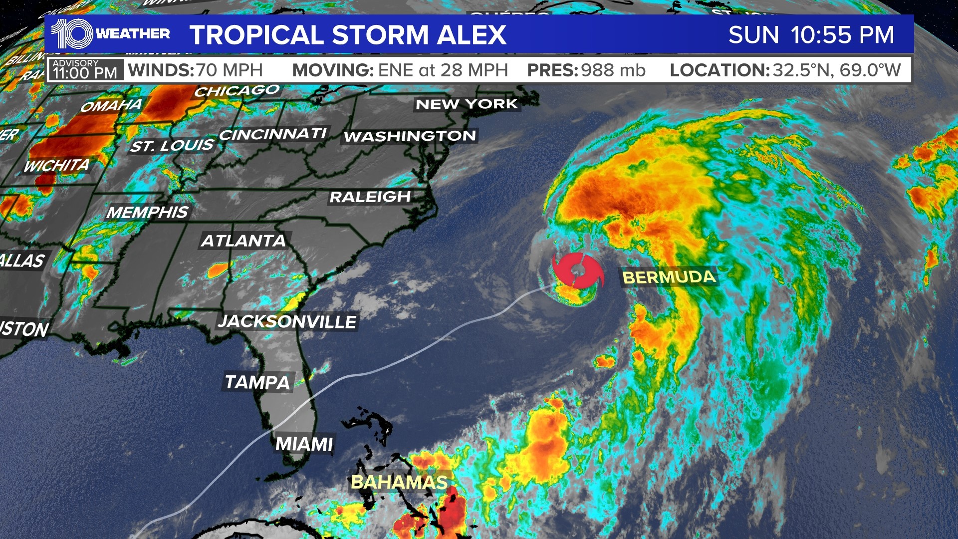 Tropical Storm Alex makes its way to Bermuda | wtsp.com