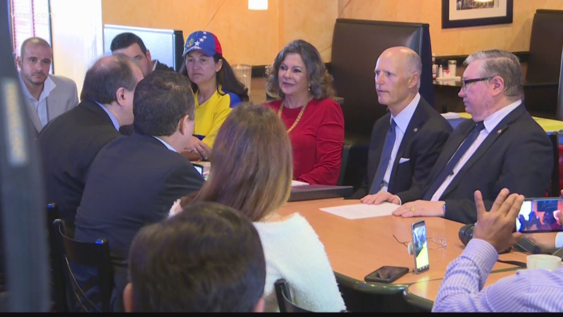 Sen. Rick Scott met with local Venezuelan leaders to talk about the ongoing crisis in the South American country.