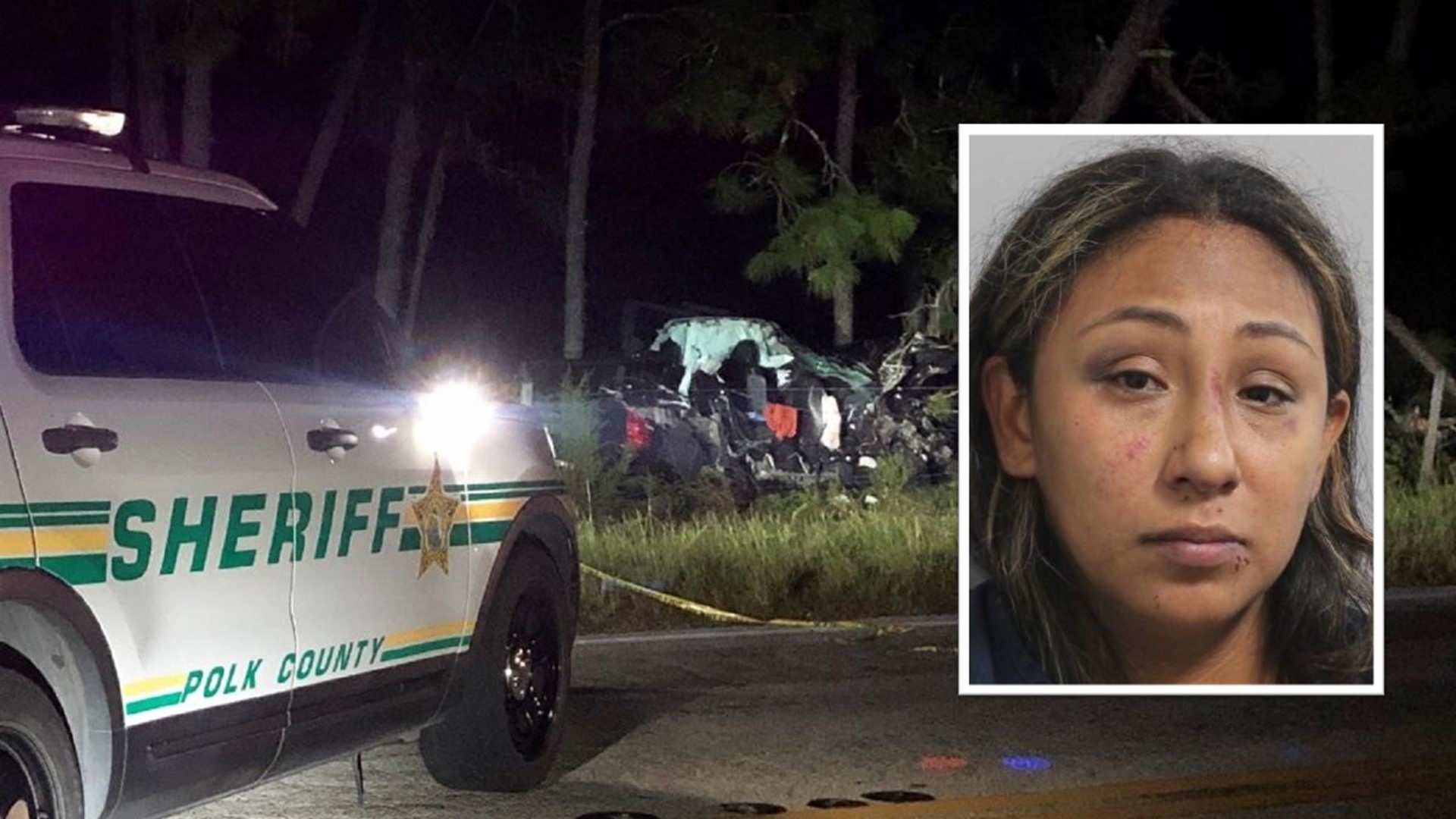 The driver, Guadalupe Santana, admitted to drinking several beers earlier in the evening, the Polk County Sheriff's Office said.