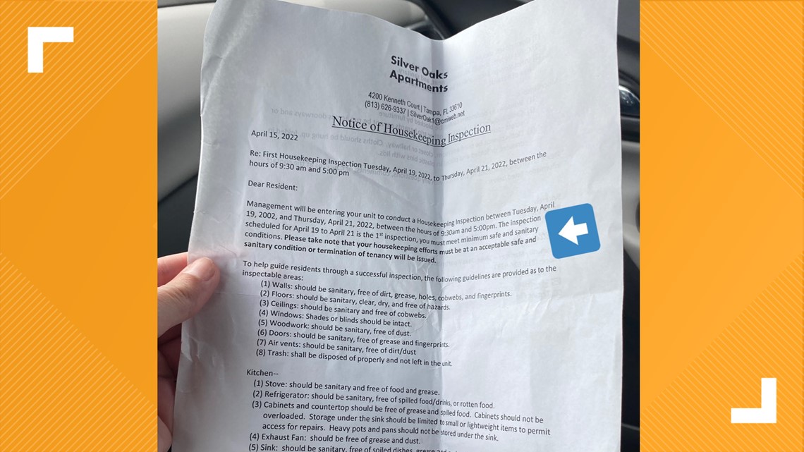 Tampa apartment tenants receive threat of eviction notice