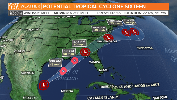 Tracking Potential Tropical Cyclone Sixteen | wtsp.com