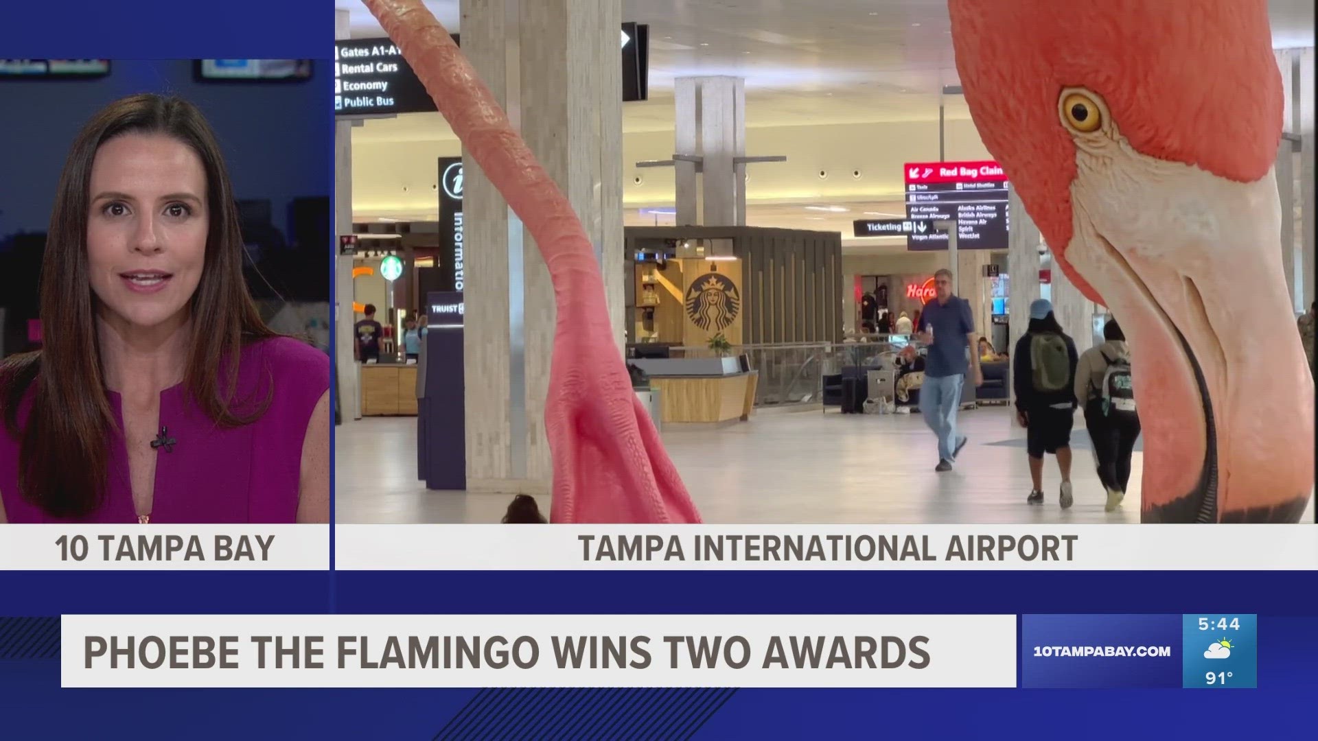 The 21-foot-tall pink flamingo sculpture, formally titled "HOME," won a jury award and a People's Choice award at the prestigious art and design competition.