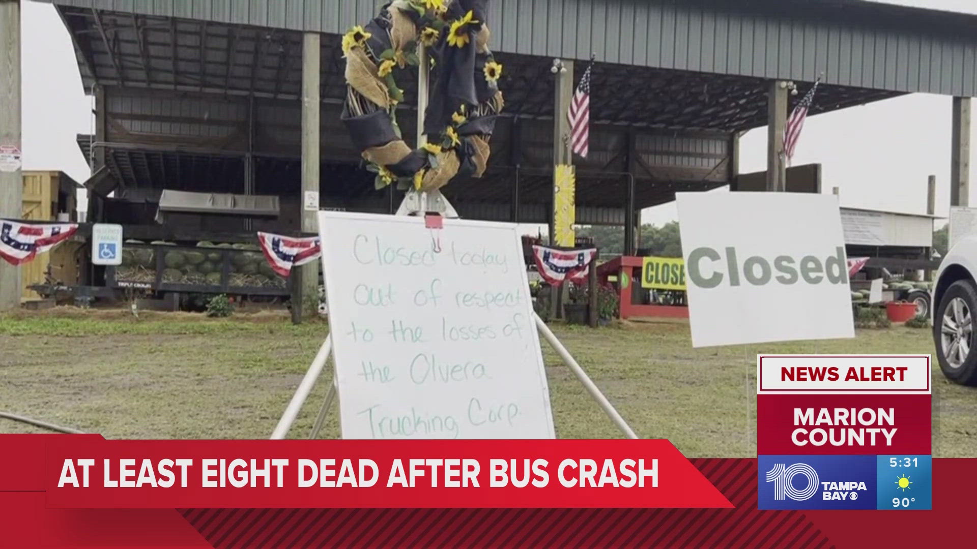 The bus was headed to a nearby watermelon farm where the workers on the bus were planning to spend the day.