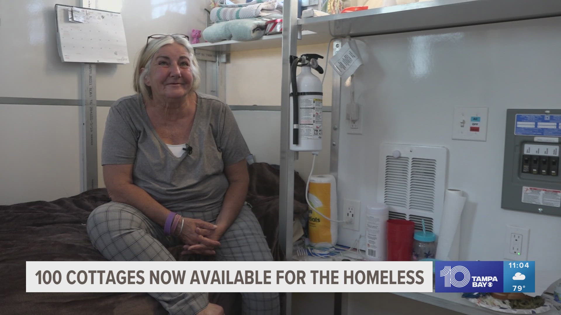 Catholic Charities provides 64-square-foot air-conditioned cottages for those in need.