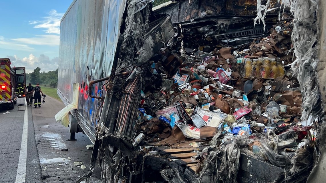 Tractor Trailer Catches On Fire On I-75 In Hillsborough County | Wtsp.com