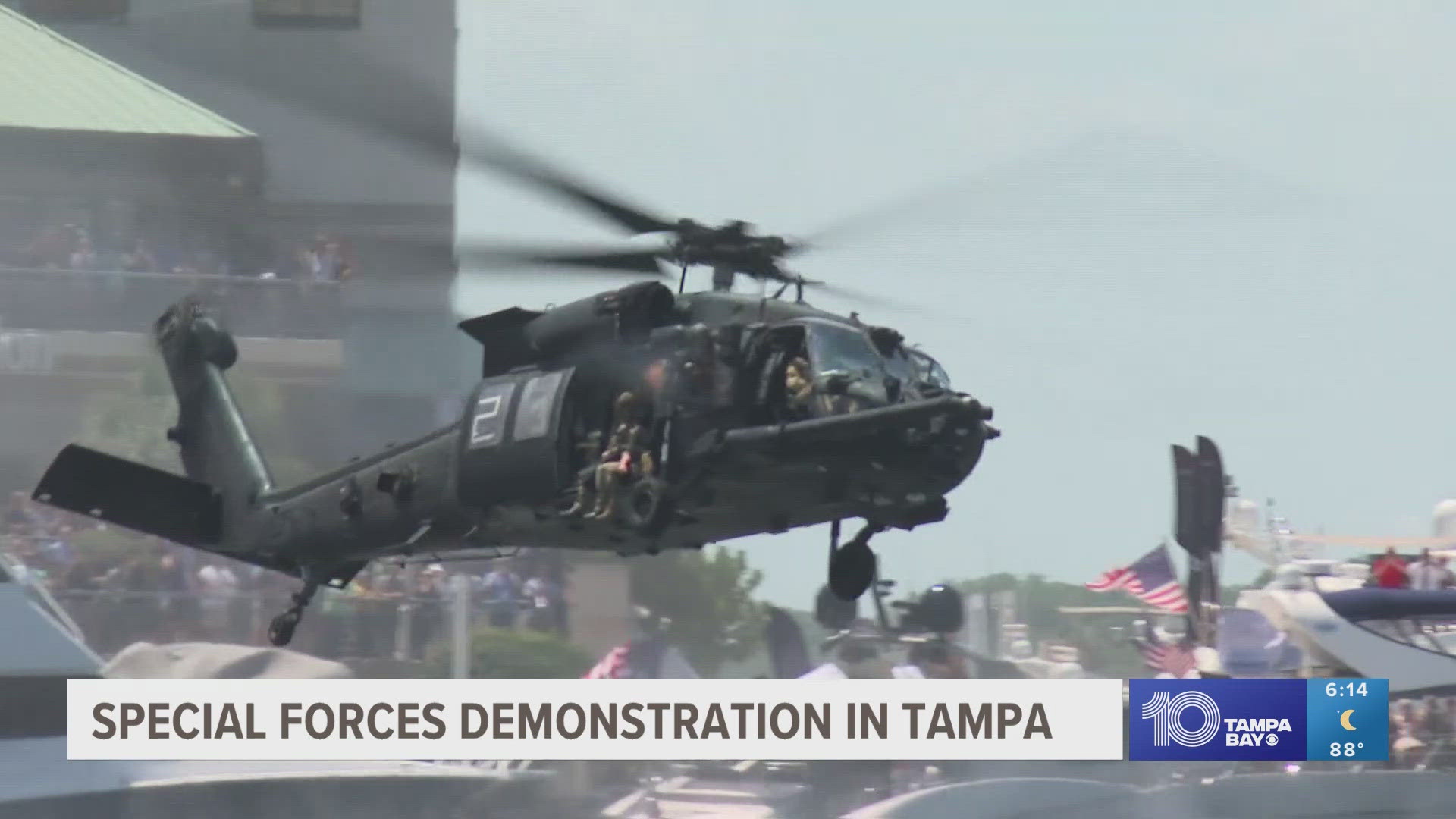 Thousands of people gathered at the Hillsborough River near the Tampa Convention Center to see it all go down.