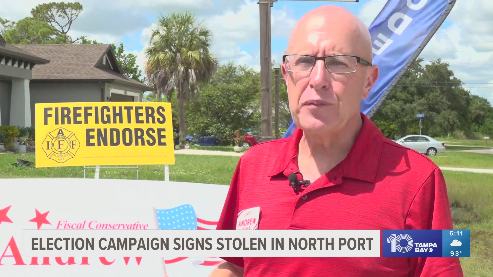 North Port City Commission candidate Andrew Sias says his signs have been stolen across the city.