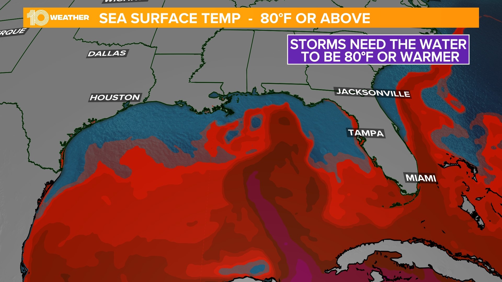 Warm Florida water temperatures may help fuel early storms