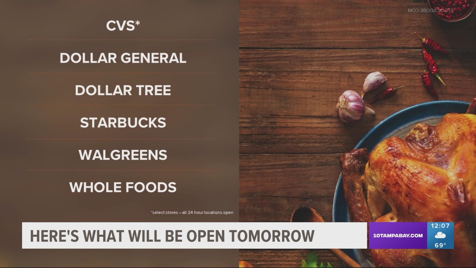 With most stores will be closed, there are a few that will remain open on Thanksgiving.