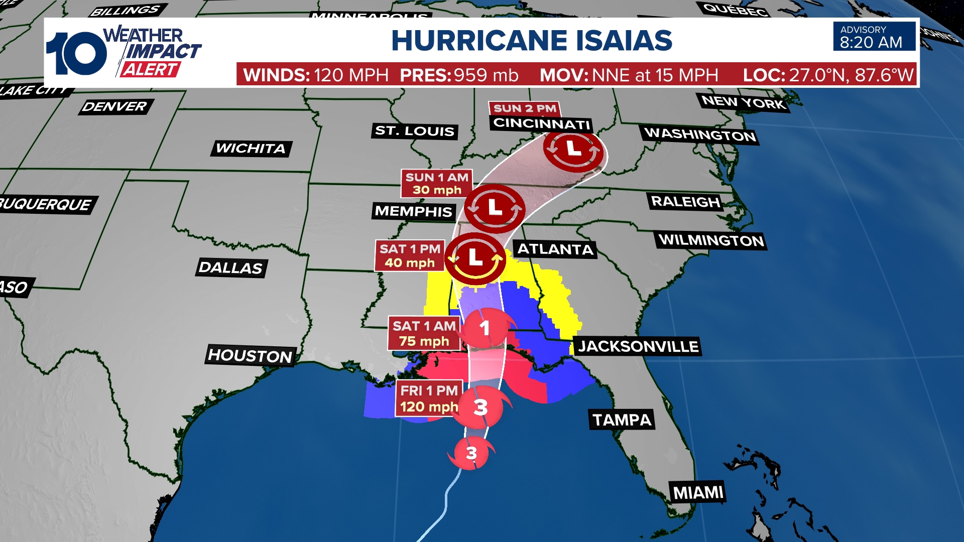 TRACKER: Watch Hurricane Isaias using forecast cone, spaghetti models ...