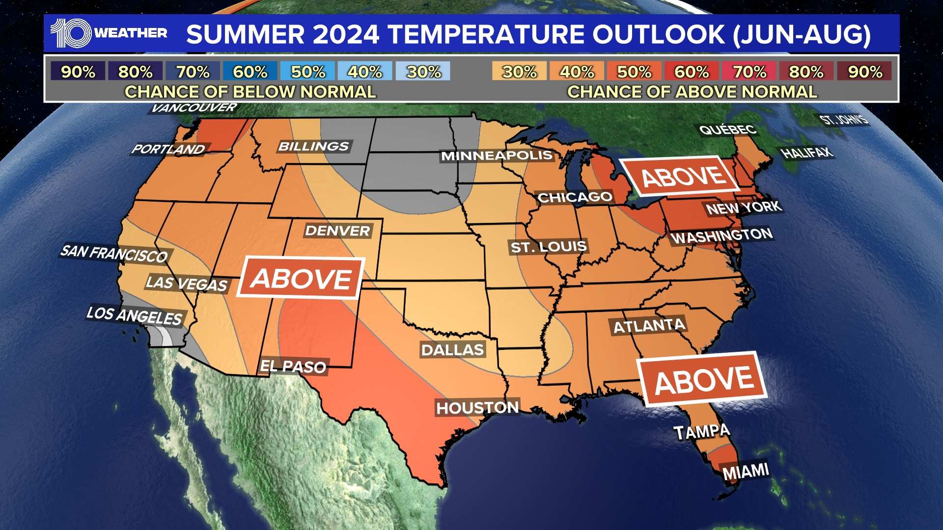 NOAA summer 2024 forecast Florida, nation could be warmer