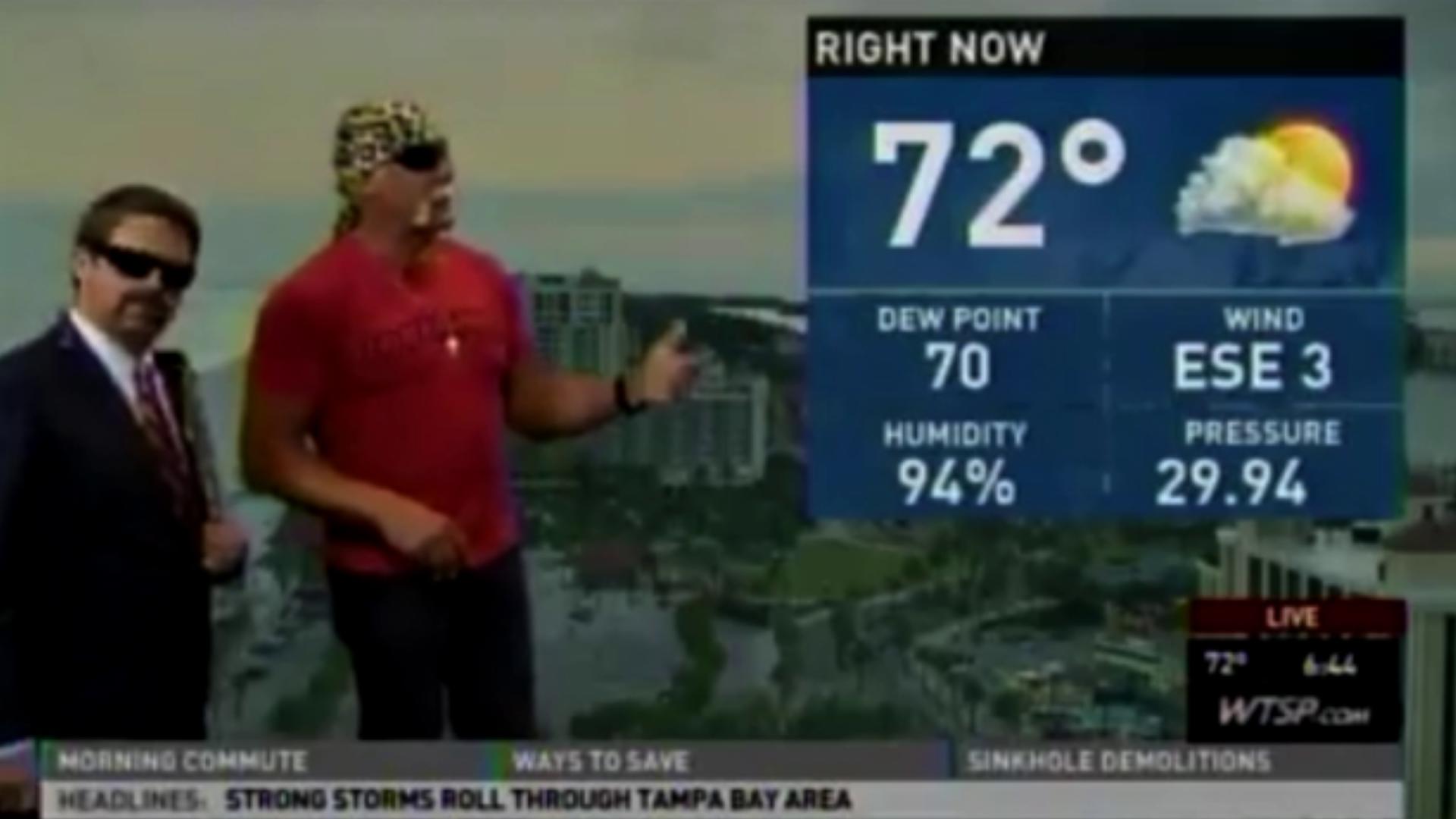 Legendary wrestler Hulk Hogan appeared on 10 Tampa Bay News back in 2013, helping Chief Meteorologist Bobby Deskins with the morning forecast.