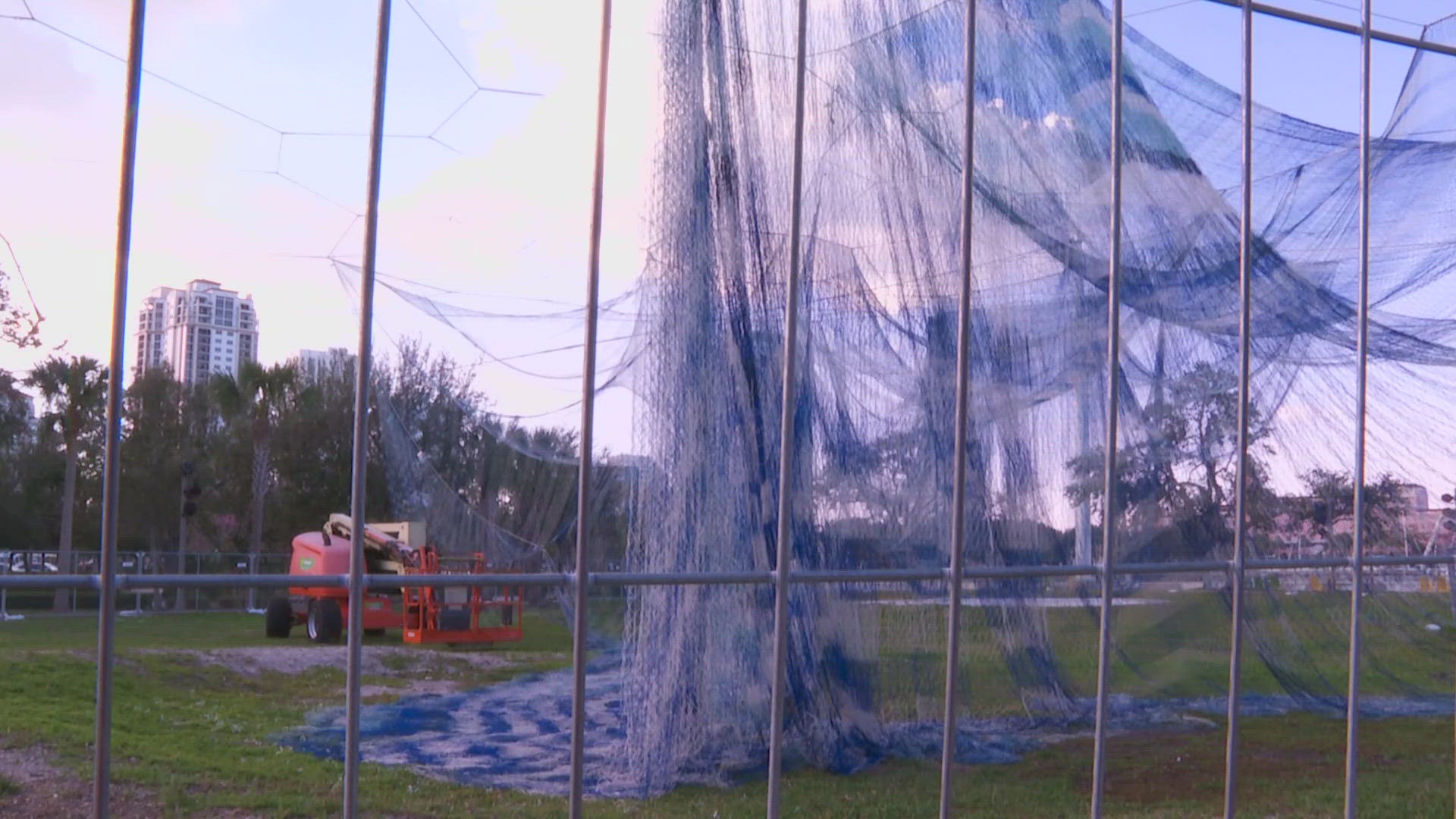 The iconic sculpture on the pier was damaged by recent hurricanes. 