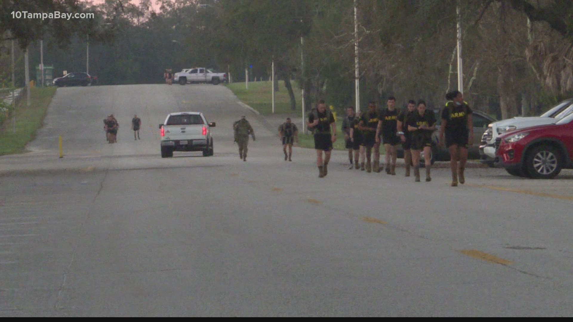 Army Cadets marched four miles with non-perishable food items on their backs to help  Community Food Pantry.