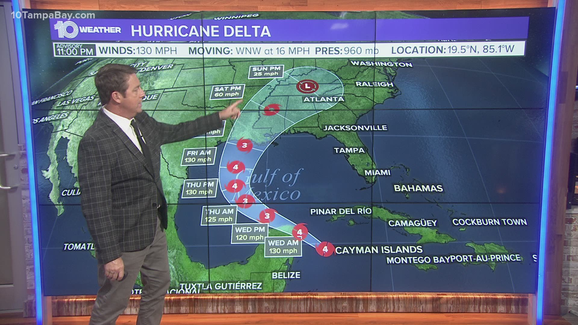 The NHC says Delta is expected to be an "extremely dangerous" hurricane when it reaches the Yucatan peninsula.