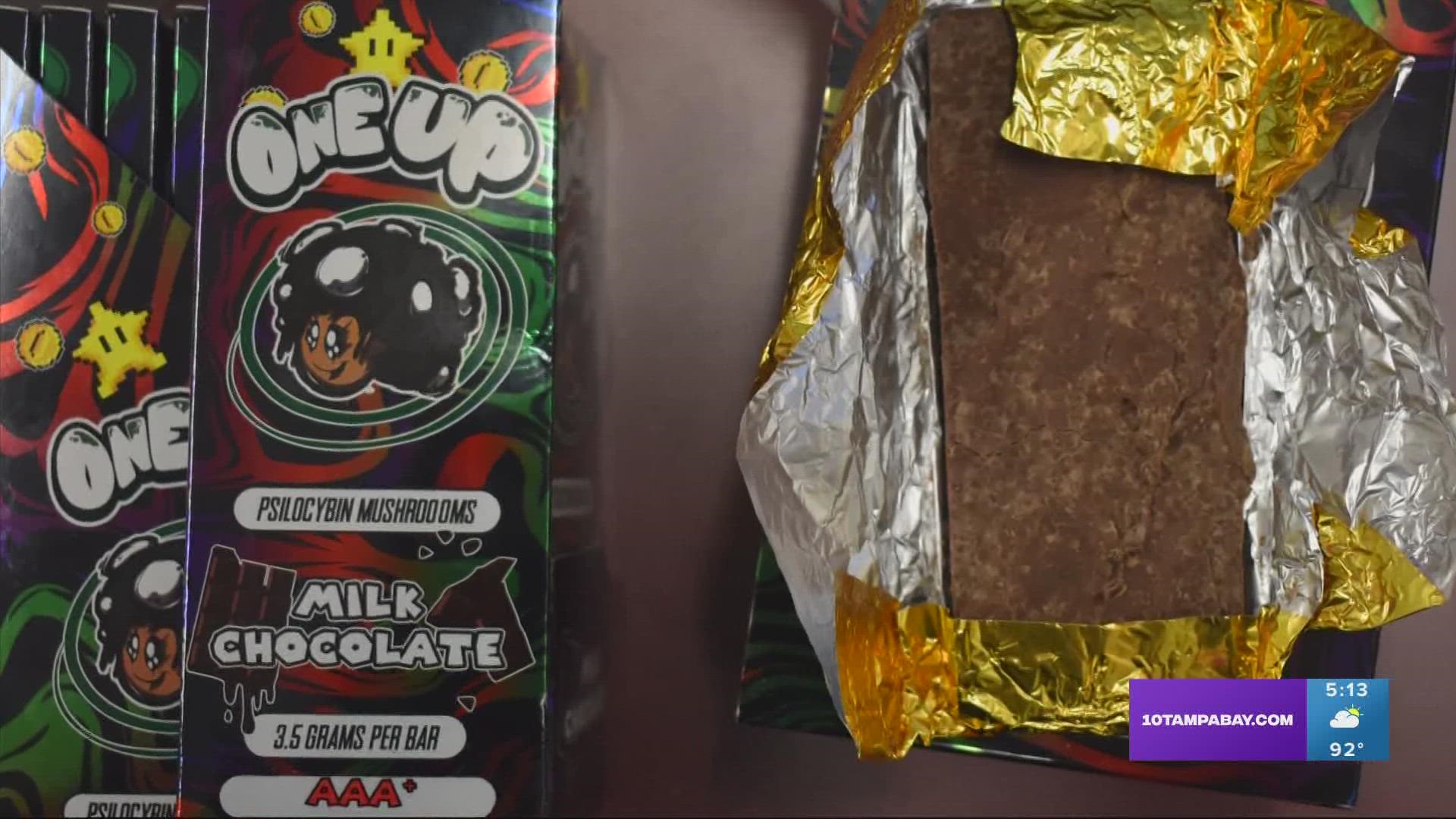 Police say there are no reports of children ingesting the chocolate, however, the bars are currently being tested for psilocybin.