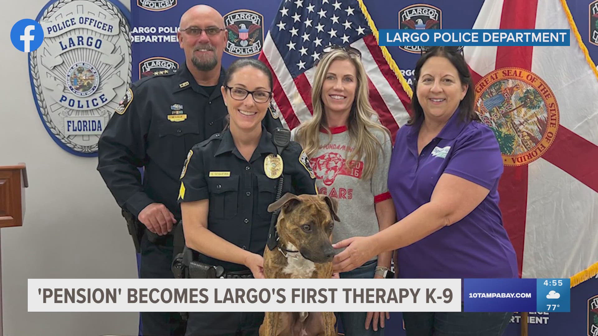 The dog named Pension will give emotional support to the staff and comfort victims of crime.