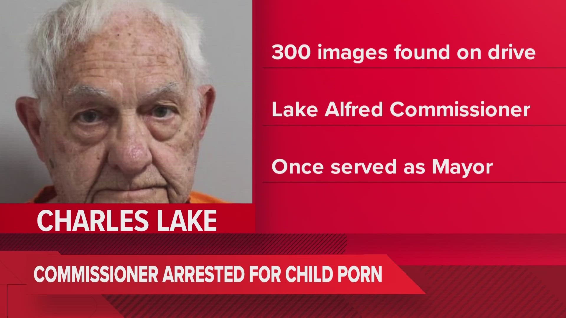 A Lake Alfred city commissioner was arrested for 300 counts of child pornography on Thursday.