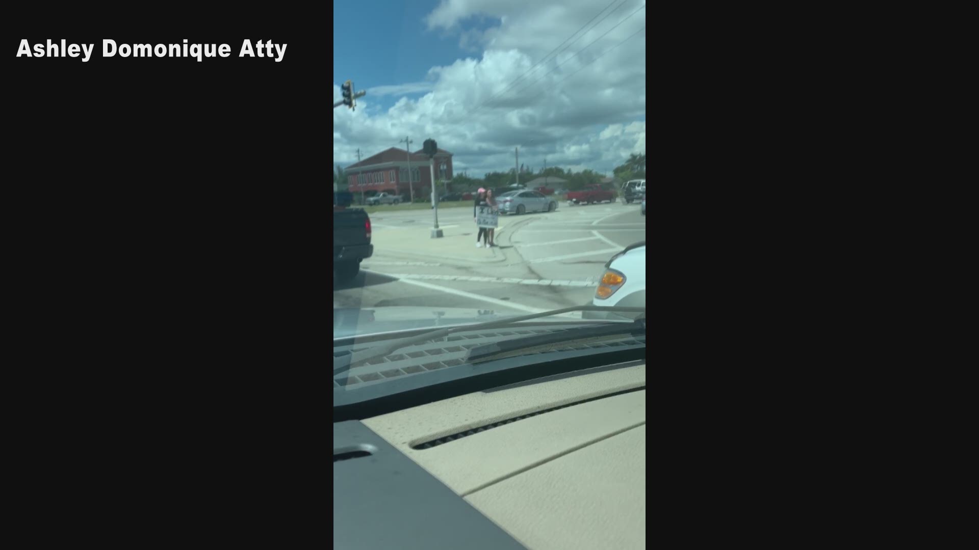 A Cape Coral mom is seen forcing her daughter to hold a sign at a busy intersection as punishment.