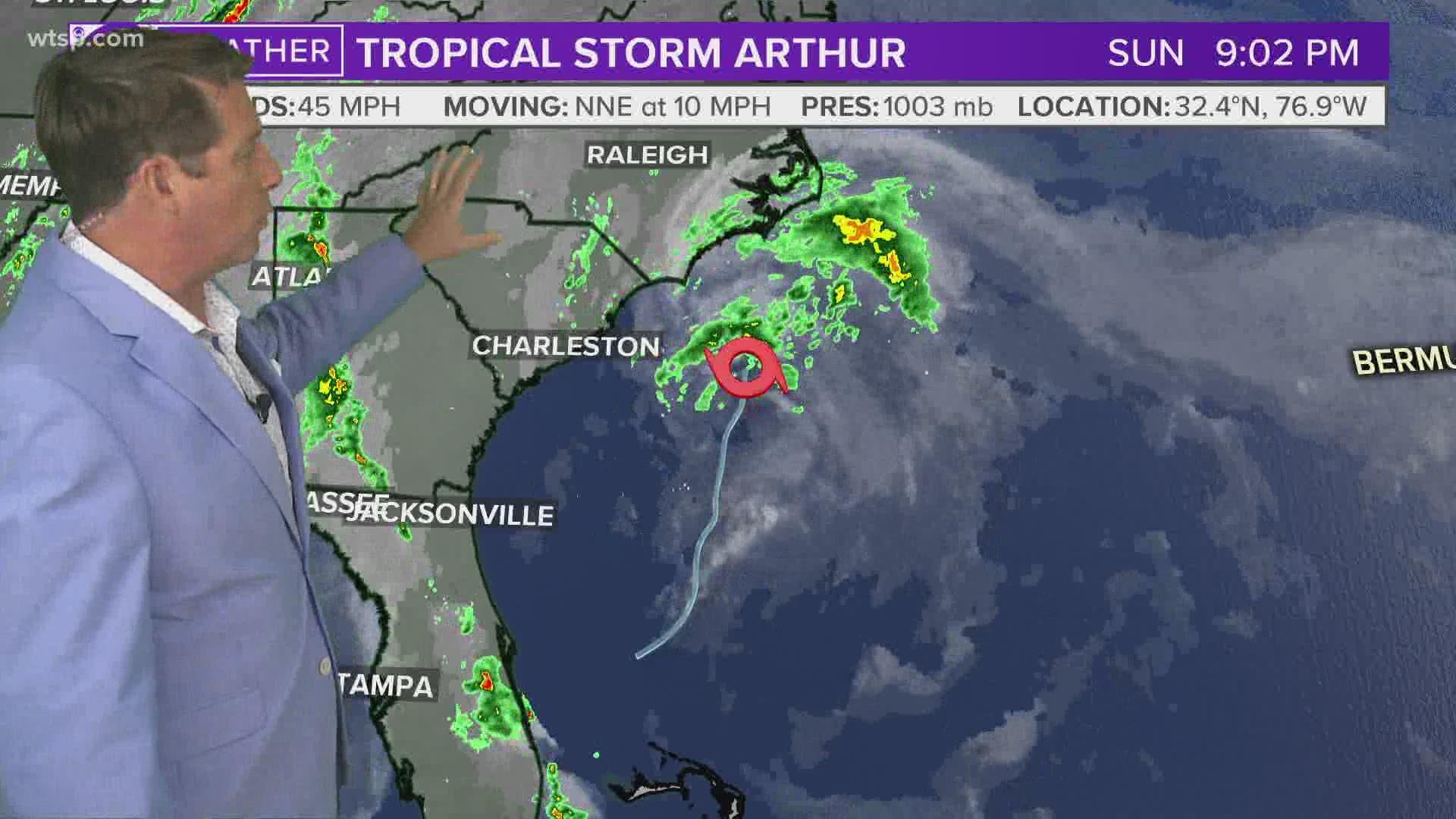Nearly two weeks before the official start of the 2020 Atlantic hurricane season, the first tropical storm continues its trek toward the Carolinas.