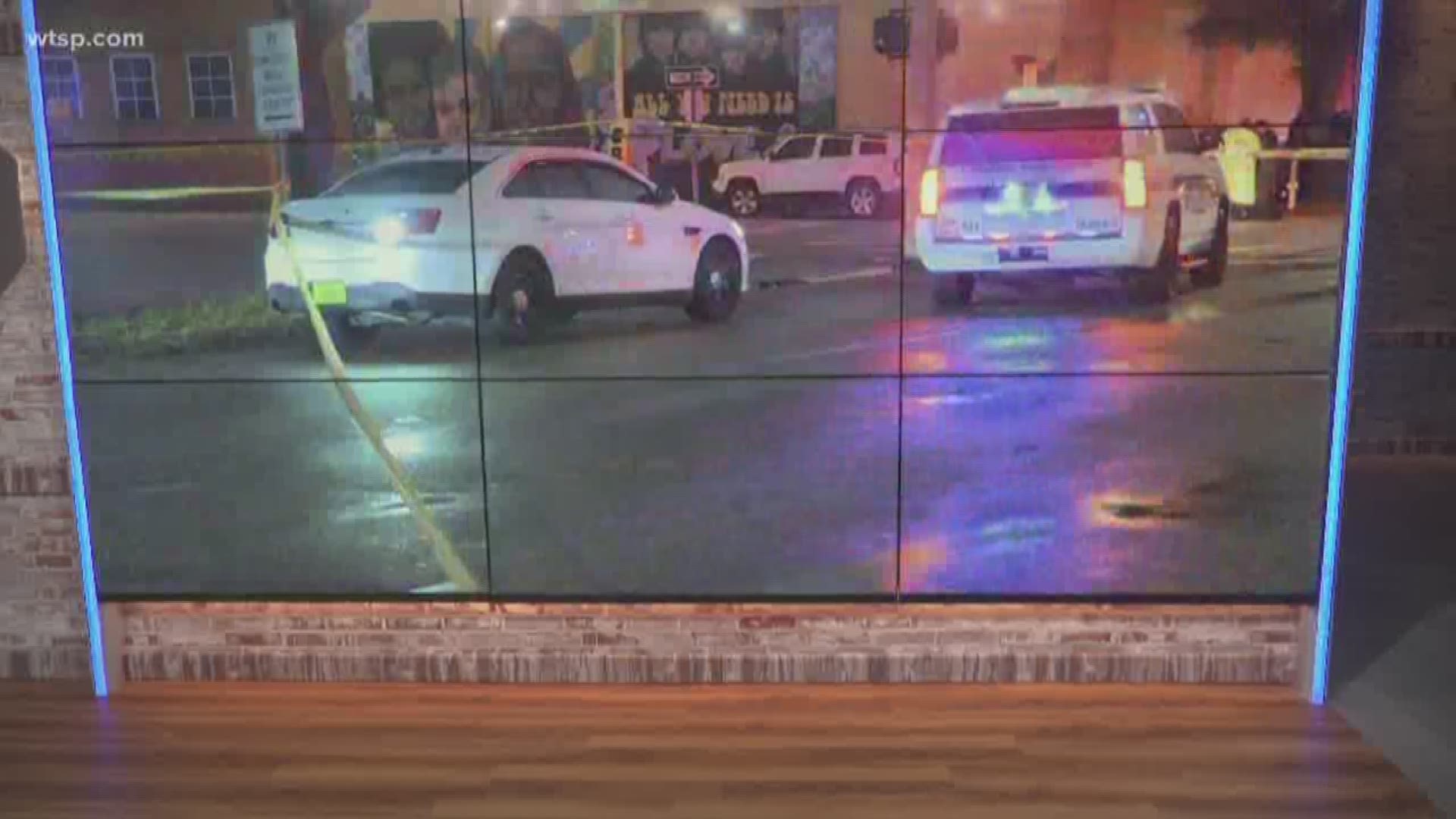 A 17-year old pedestrian was killed when two cars crashed and moved onto the curb near downtown St. Petersburg.