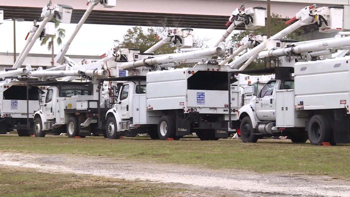 Duke Energy stages 375 trucks at Tropicana Field ahead of Nicole