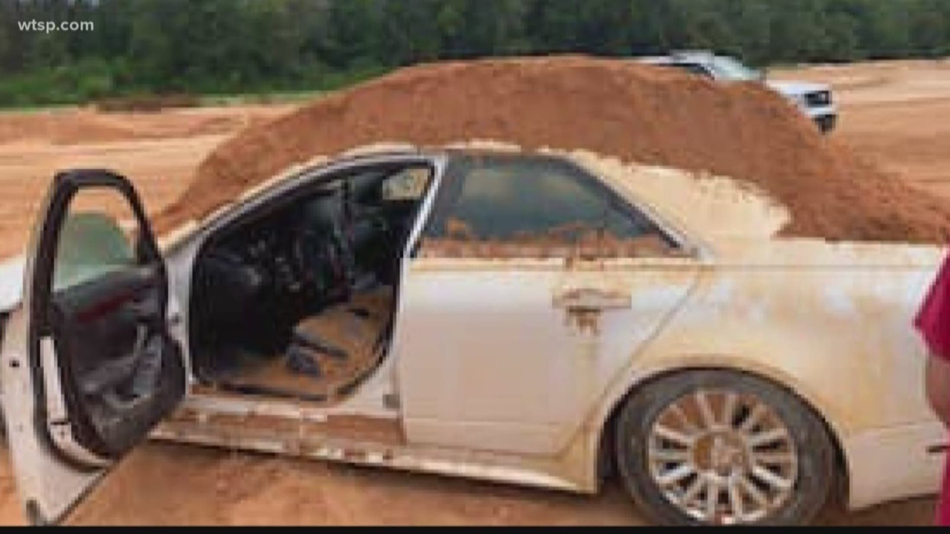 A 20-year-old Florida man found himself in deep trouble after he was accused of dumping dirt on a car his girlfriend was driving.

The Okaloosa County Sheriff’s Office said Hunter Mills called his girlfriend to talk. She showed up in a white 2010 Cadillac and refused to answer his question, deputies said.

Law enforcement said Mills used a front-ended loader to dump a bucket full of dirt on the car.