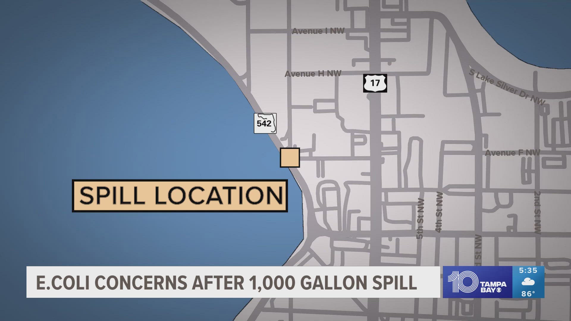 The 1,000-gallon spill led directly to Lake Howard, caused by a backup of grease from manholes.