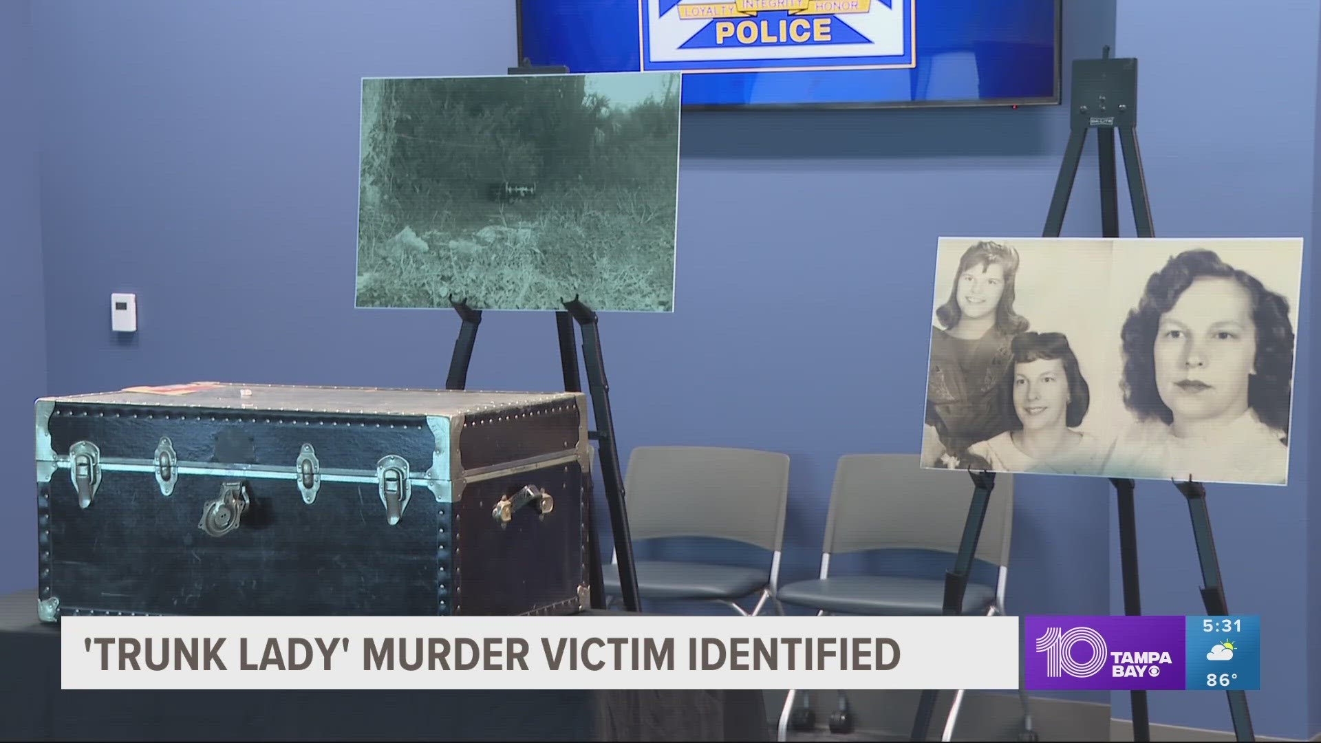Detectives opened the trunk to find the remains of a woman in a plastic bag. Police said she had been strangled with a man's Western-style Bolo tie.