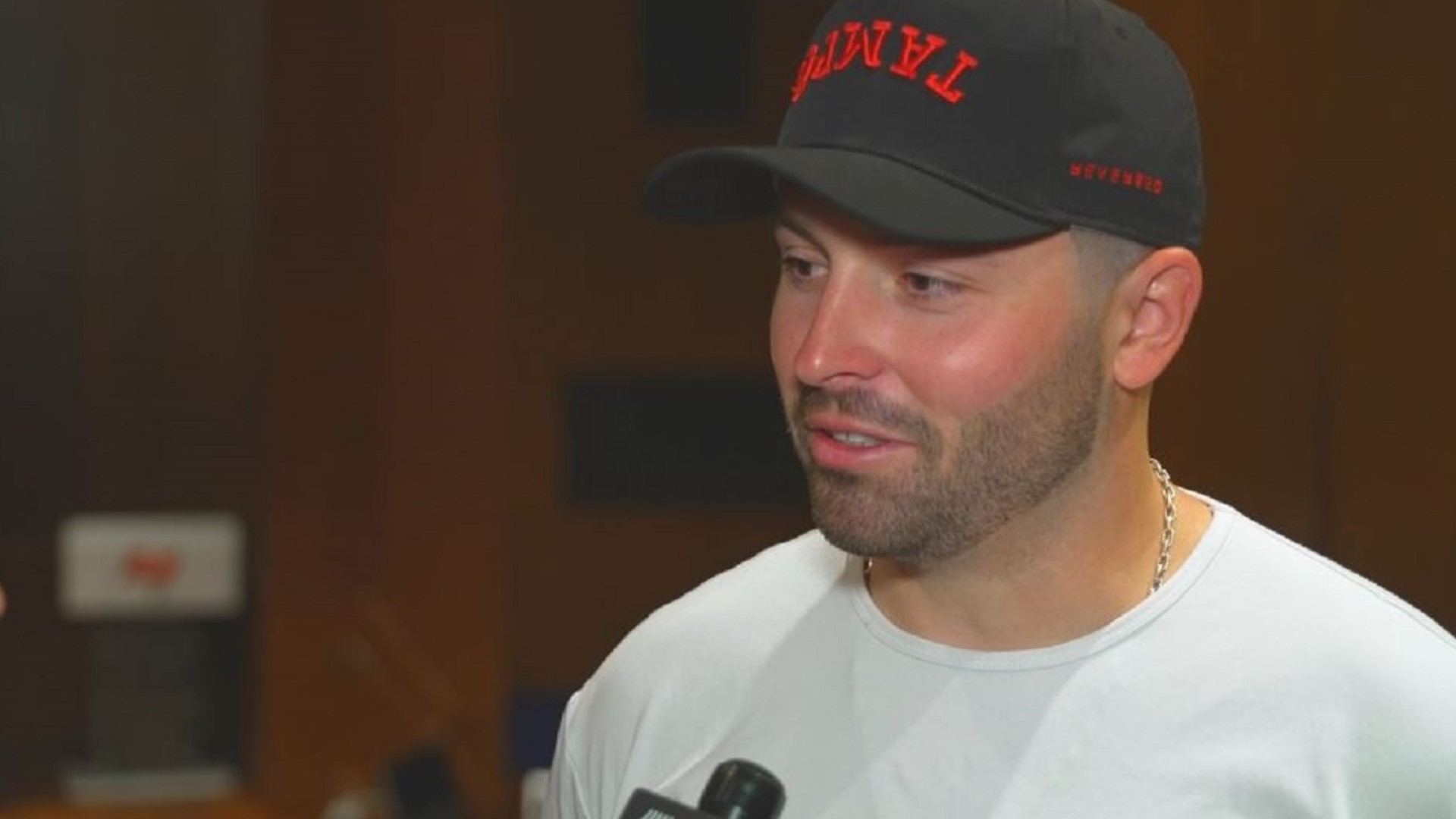 10 Tampa Bay Sports Director Evan Closky speaks with Mayfield on his new three-year deal with the Tampa Bay Buccaneers.